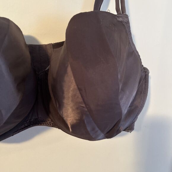 CACIQUE lightly lined T shirt bra sz 44G underwire lace sexy purple delicate - Picture 3 of 10